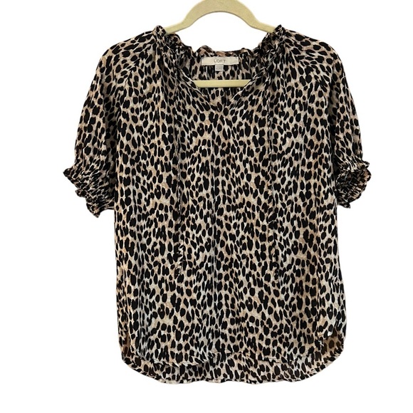 LOFT ANIMAL PRINT PUFF SLEEVE BLOUSE - Picture 1 of 4